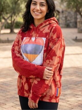 NWT The Nu Vintage Red Tie Dye Patchwork Sweatshirt Armenian